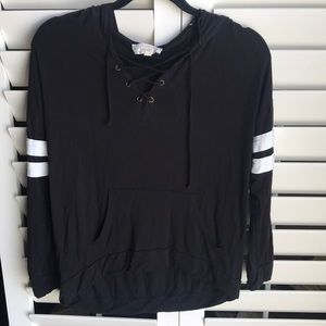 Hooded baseball style T-shirt